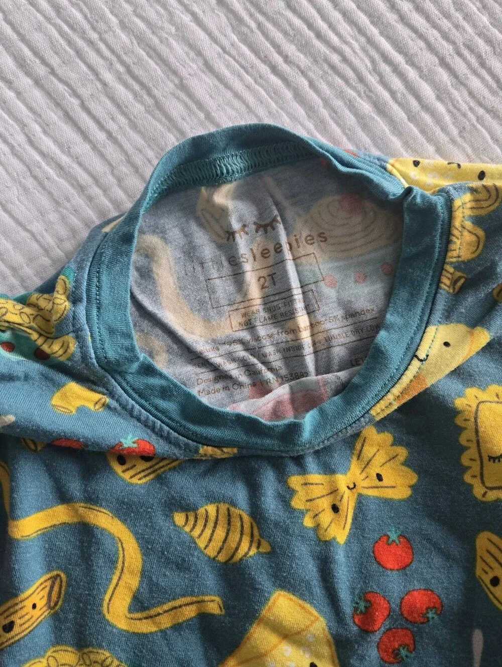 Little Sleepies Long Sleeve Pajama Set in Pasta Party — 2T | EUC